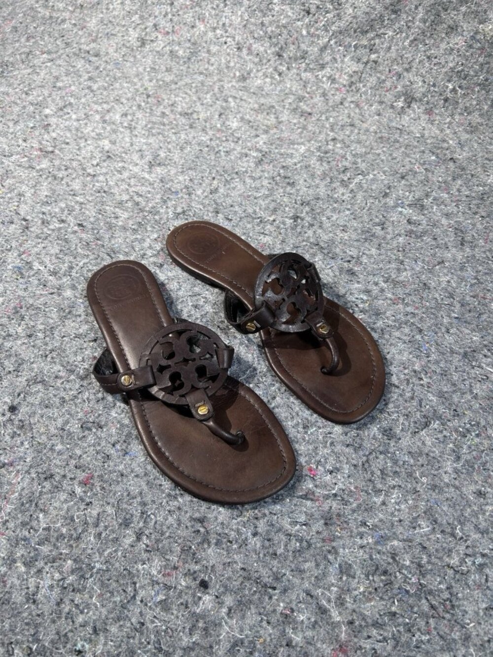 Tory Burch Miller Sandals Chocolate Brown Size 8.5